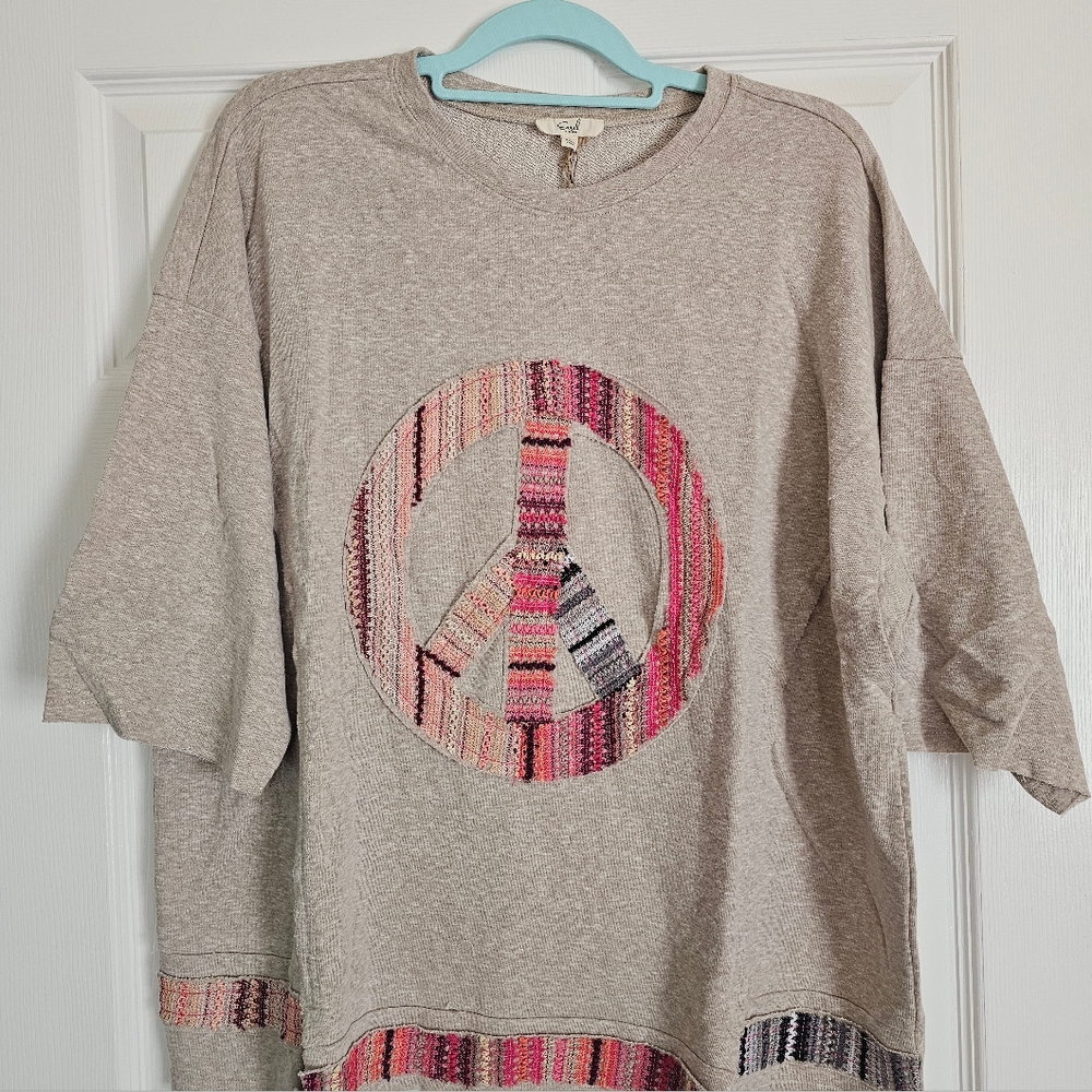 NWT Three Bird Nest Easel Peace of Mind crochet embroidered half-length sleeves - Picture 9 of 17